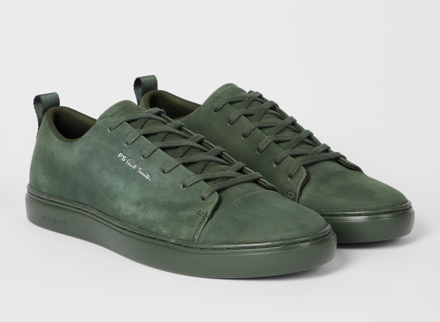 PAUL SMITH PS LEE NUBUCK LEATHER TRAINERS DARK GREEN RRP £195 BNIB