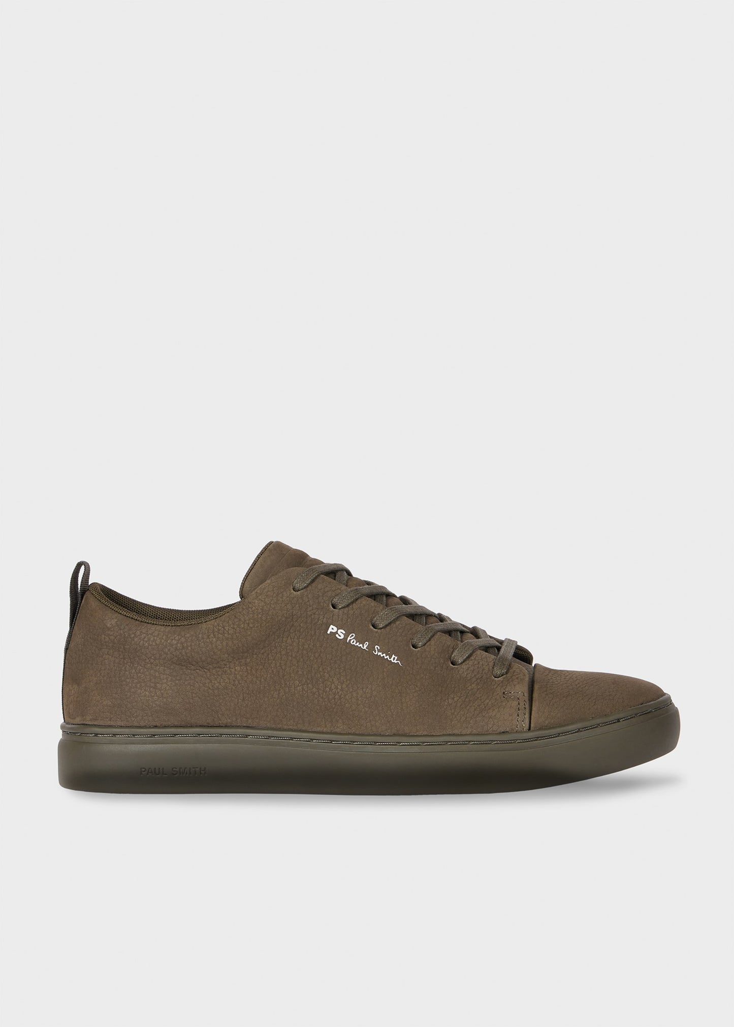 PAUL SMITH PS LEE NUBUCK LEATHER TRAINERS KHAKI GREEN UK 8 RRP £195 BNIB