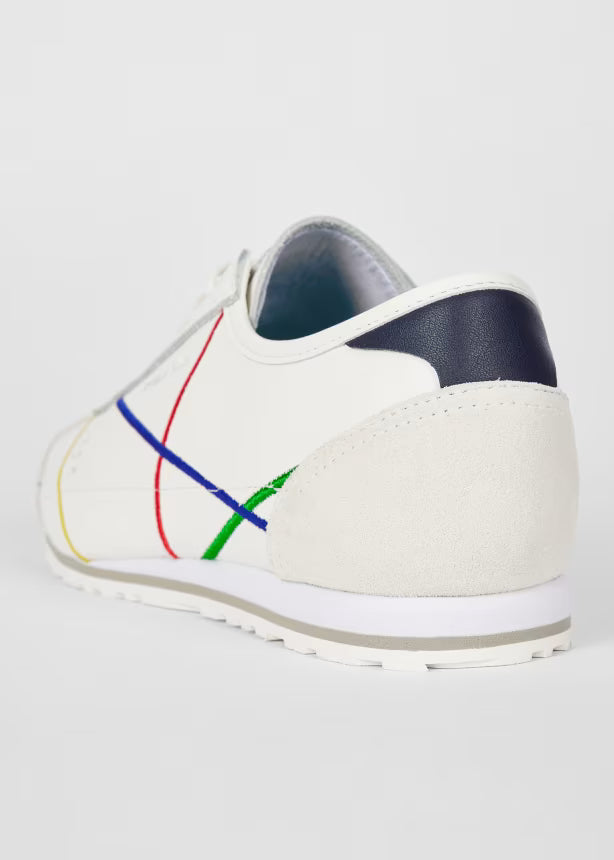 PAUL SMITH PS MESTRE EMBROIDERED LEATHER LOW TOP TRAINERS WHITE RRP £195 BNIB (Copy)