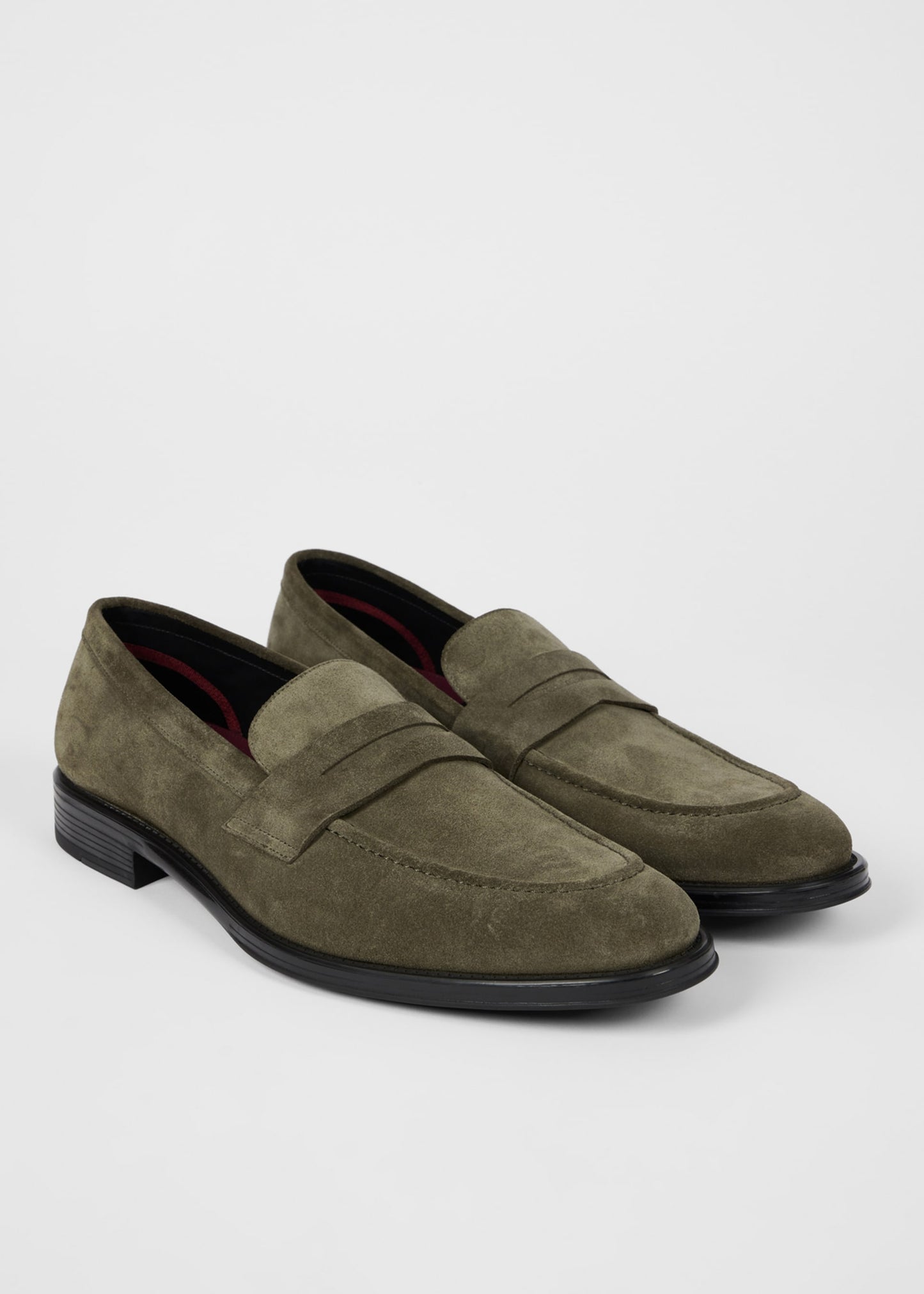 PAUL SMITH PS PIERCE SUEDE LEATHER LOAFERS SHOES KHAKI GREEN UK 8 RRP £195 BNIB