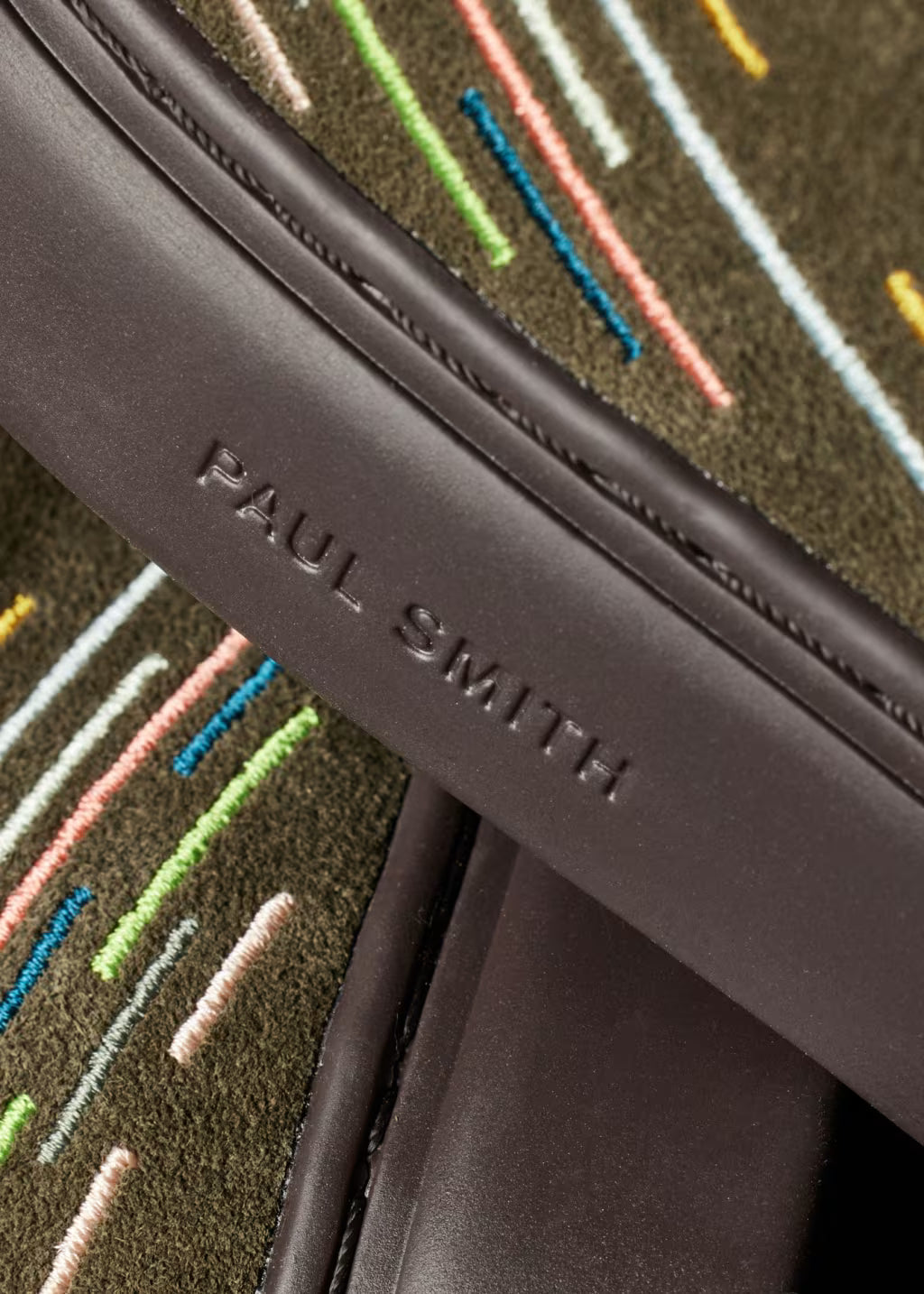 PAUL SMITH PS REX EMBROIDERED SUEDE LEATHER TRAINERS KHAKI RRP £190 BNIB