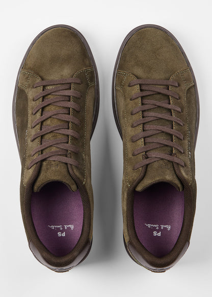 PAUL SMITH PS REX EMBROIDERED SUEDE LEATHER TRAINERS KHAKI RRP £190 BNIB