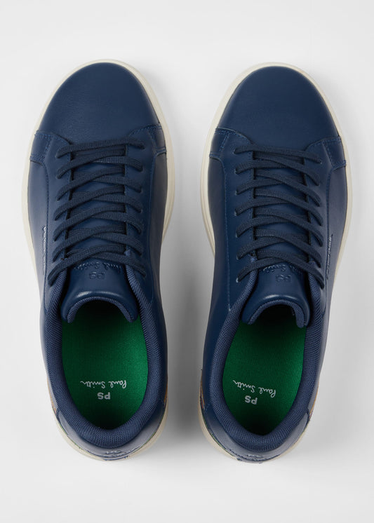 PAUL SMITH PS REX EMBROIDERED LEATHER TRAINERS NAVY BLUE UK 9 RRP £195 BNIB