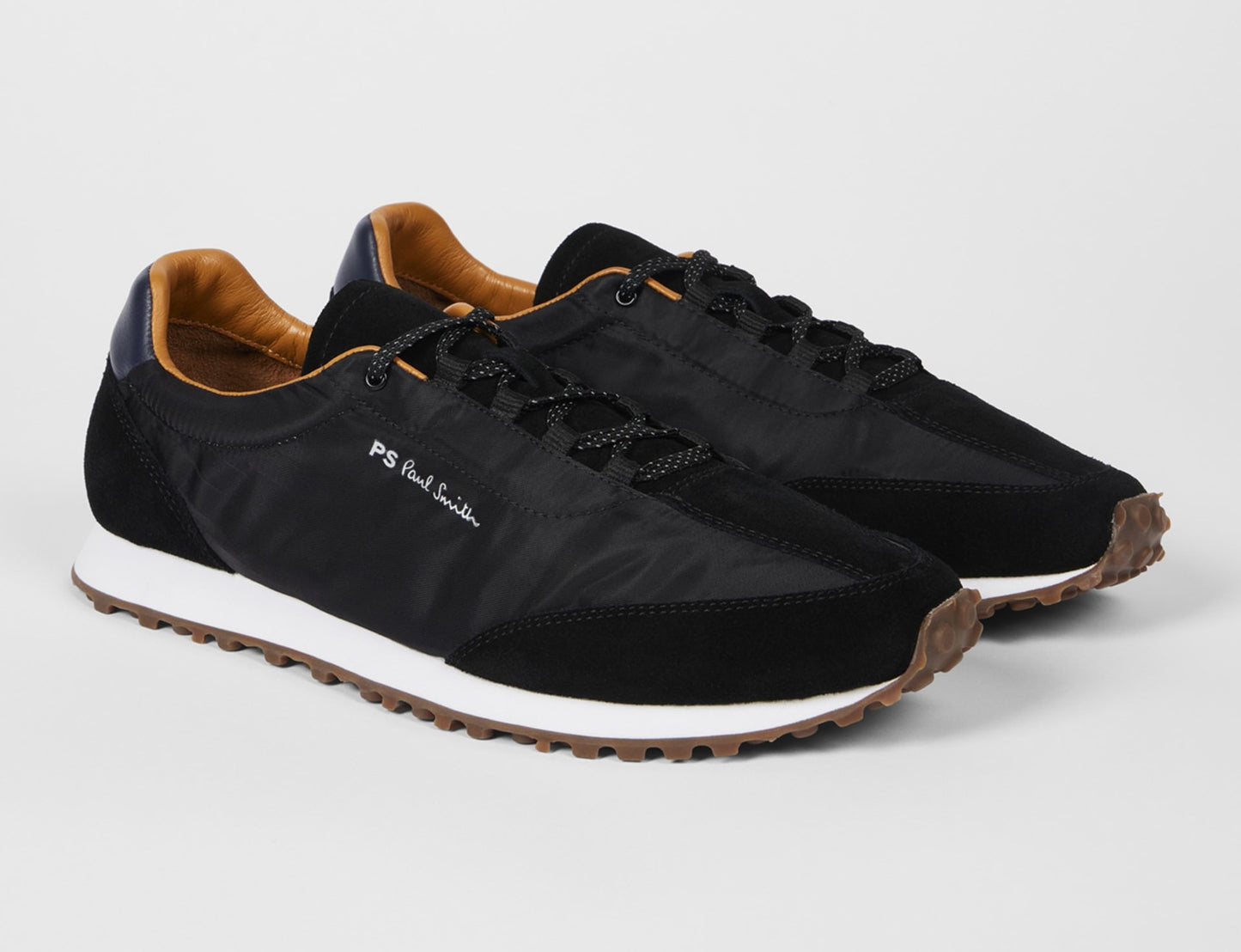 PAUL SMITH PS SENSO POLYESTER & LEATHER TRAINERS BLACK RRP £175 BNIB