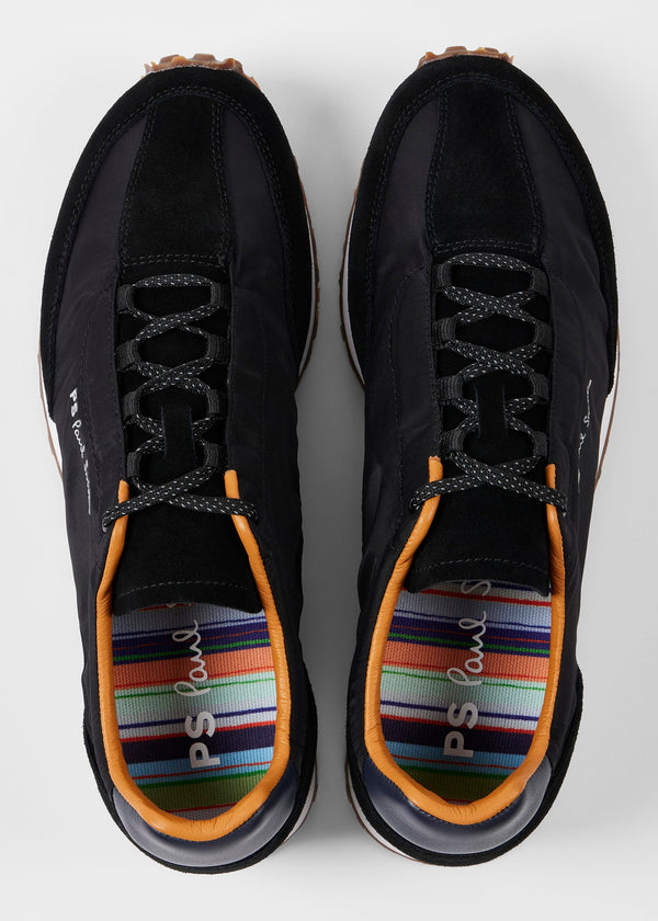 PAUL SMITH PS SENSO POLYESTER & LEATHER TRAINERS BLACK RRP £175 BNIB