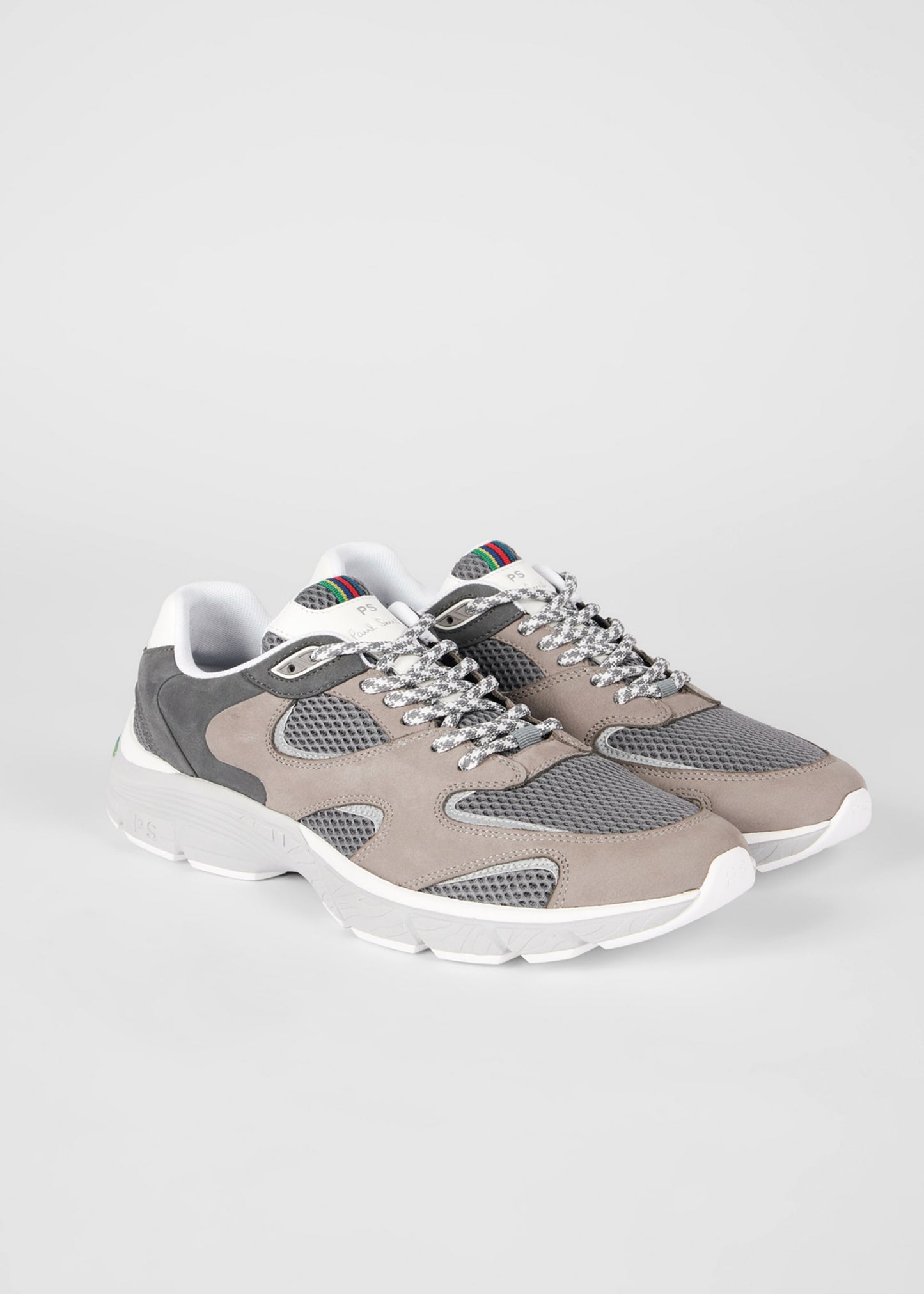 PAUL SMITH PS SHANE NUBUCK LEATHER & MESH TRAINERS GREY RRP £225 BNIB