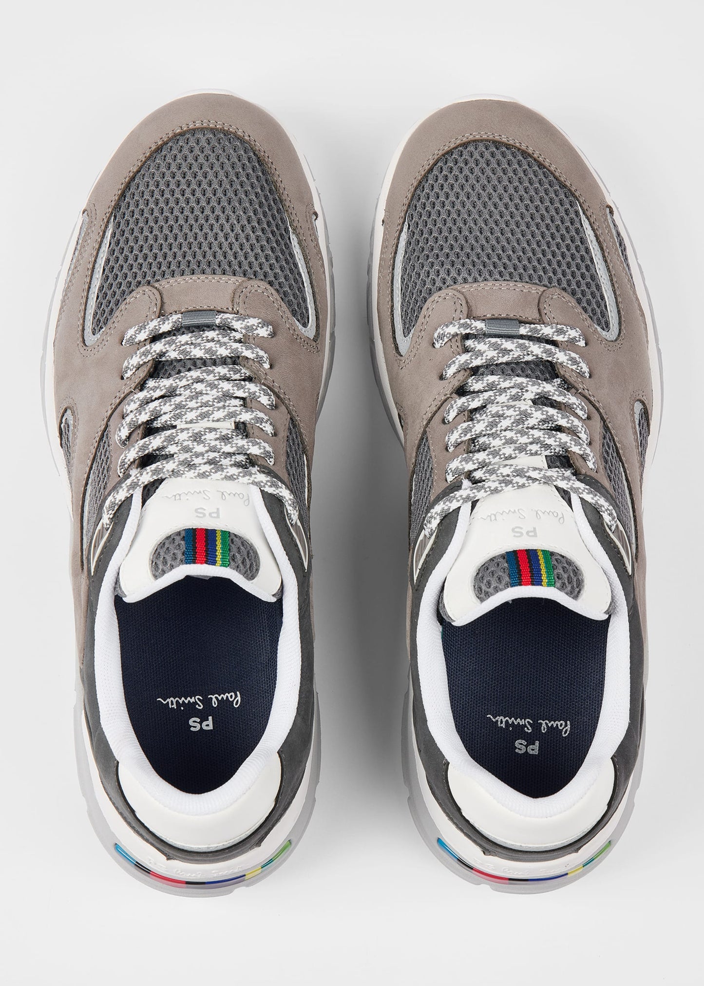 PAUL SMITH PS SHANE NUBUCK LEATHER & MESH TRAINERS GREY RRP £225 BNIB