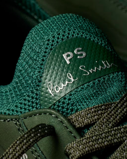 PAUL SMITH PS VOLT MIXED MEDIA TRAINERS KHAKI GREEN UK 8 RRP £195 BNIB