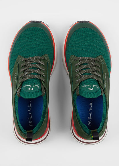 PAUL SMITH PS VOLT MIXED MEDIA TRAINERS KHAKI GREEN UK 8 RRP £195 BNIB