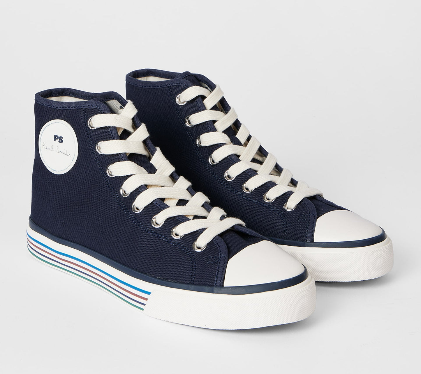 PAUL SMITH PS YUMA HIGH TOP CANVAS TRAINERS NAVY BLUE RRP £150 BNIB