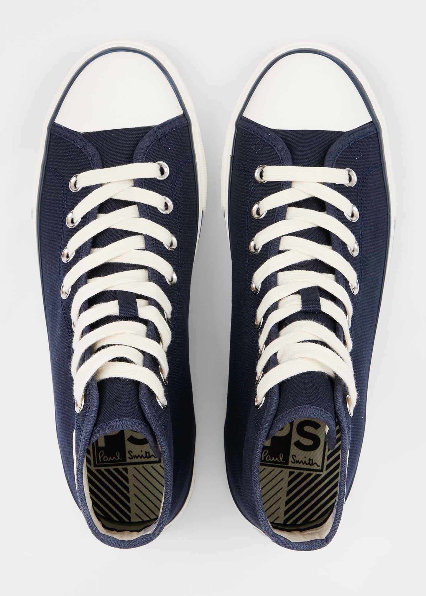 PAUL SMITH PS YUMA HIGH TOP CANVAS TRAINERS NAVY BLUE RRP £150 BNIB