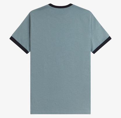 FRED PERRY RINGER COTTON T-SHIRT STOCKPORT BLUE 2XL RRP £50 BNWT