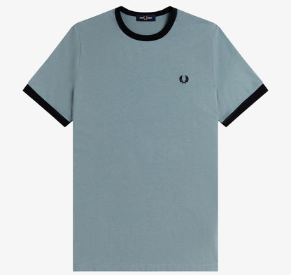 FRED PERRY RINGER COTTON T-SHIRT STOCKPORT BLUE 2XL RRP £50 BNWT