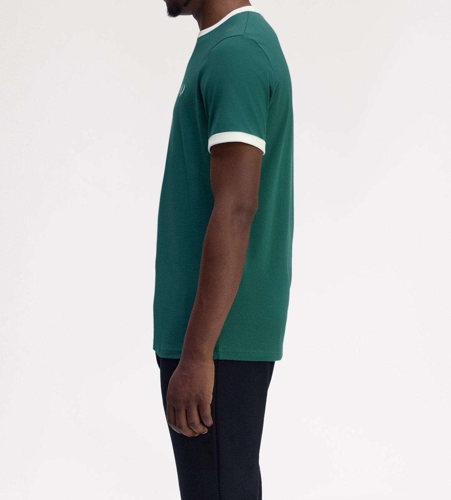 FRED PERRY RINGER COTTON T-SHIRT SPORT GREEN/SNOW WHITE XL RRP £50 BNWT