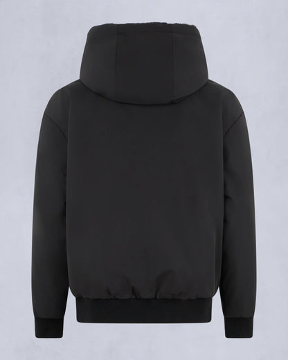 MOOSE KNUCKLES ROLAND REVERSIBLE HOODED FAUX FUR/SHELL JACKET BLACK RRP £550 BNWT