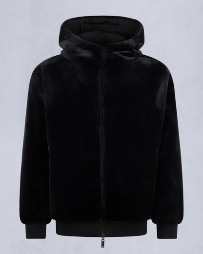 MOOSE KNUCKLES ROLAND REVERSIBLE HOODED FAUX FUR/SHELL JACKET BLACK RRP £550 BNWT