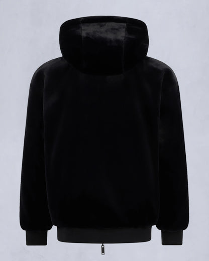 MOOSE KNUCKLES ROLAND REVERSIBLE HOODED FAUX FUR/SHELL JACKET BLACK RRP £550 BNWT