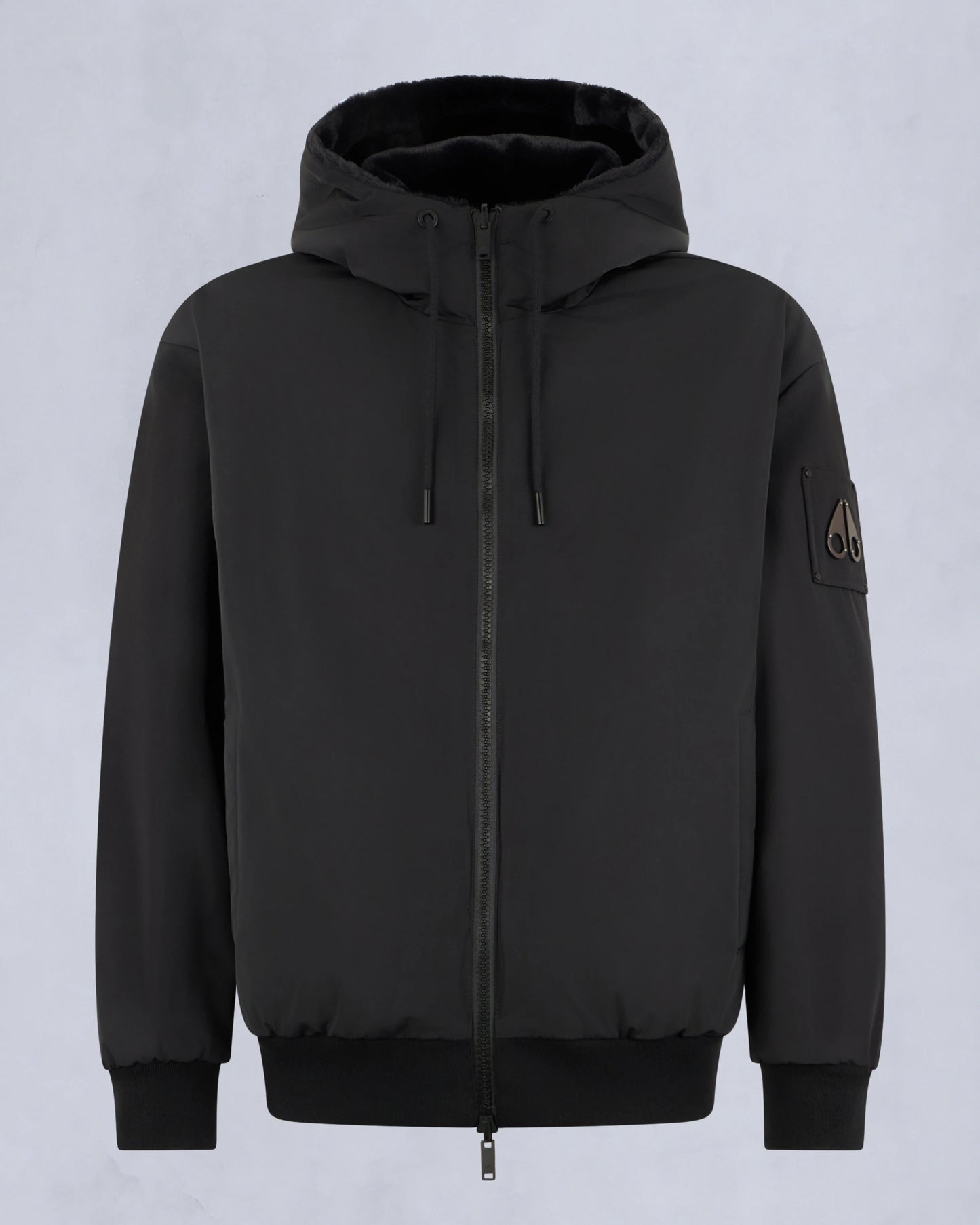 MOOSE KNUCKLES ROLAND REVERSIBLE HOODED FAUX FUR/SHELL JACKET BLACK RRP £550 BNWT