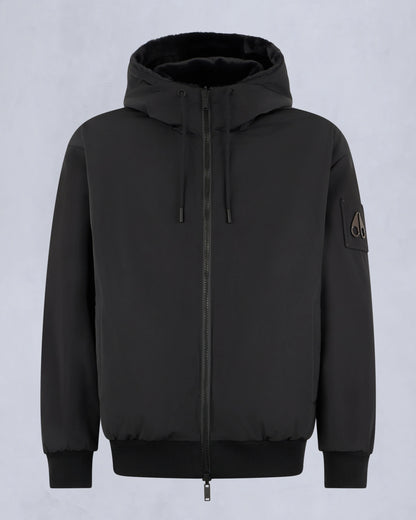 MOOSE KNUCKLES ROLAND REVERSIBLE HOODED FAUX FUR/SHELL JACKET BLACK RRP £550 BNWT