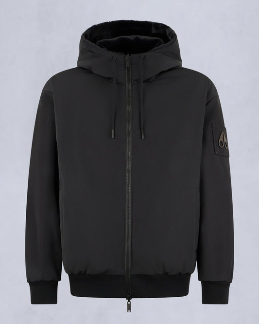 MOOSE KNUCKLES ROLAND REVERSIBLE HOODED FAUX FUR/SHELL JACKET BLACK RRP £550 BNWT