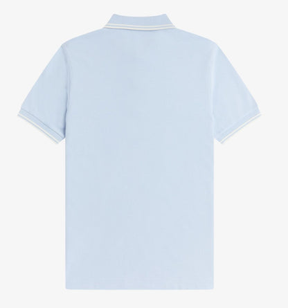 FRED PERRY TWIN TIPPED PIQUE COTTON POLO SHIRT LIGHT SMOKE BLUE RRP £80 BNWT