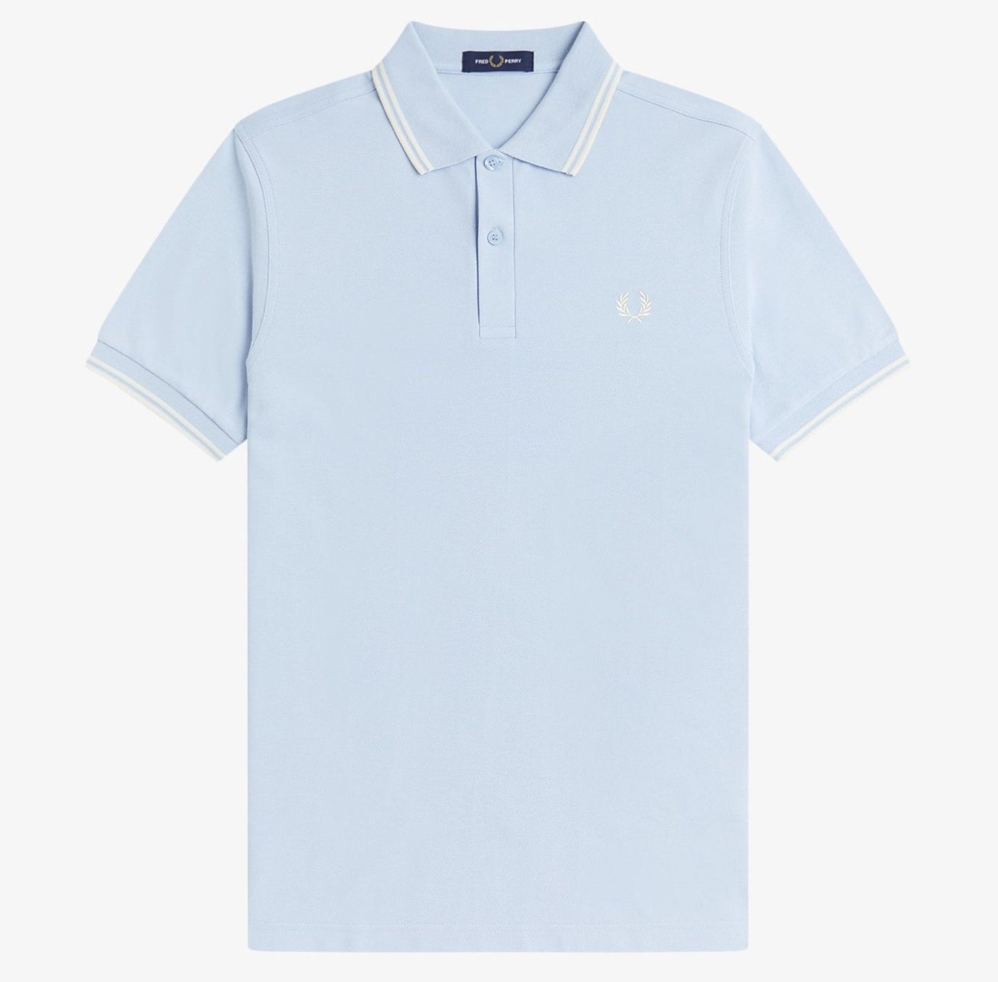 FRED PERRY TWIN TIPPED PIQUE COTTON POLO SHIRT LIGHT SMOKE BLUE RRP £80 BNWT