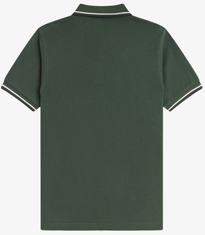 FRED PERRY TWIN TIPPED POLO SHIRT COURT GREEN/SNOW WHITE/NAVY 3XL RRP £80 NEW