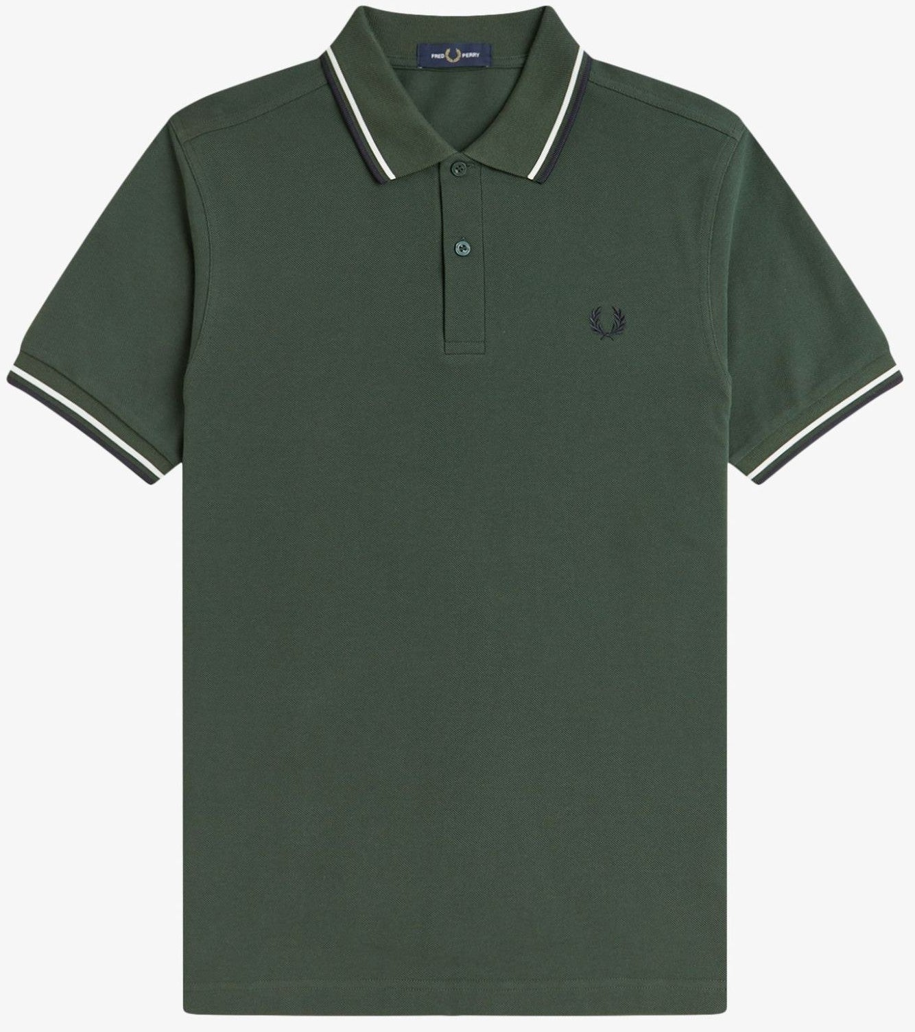 FRED PERRY TWIN TIPPED POLO SHIRT COURT GREEN/SNOW WHITE/NAVY 3XL RRP £80 NEW