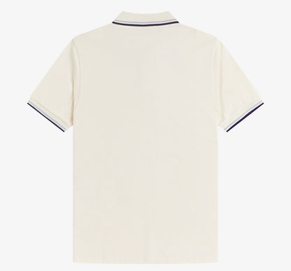 FRED PERRY TWIN TIPPED PIQUE POLO SHIRT ECRU/DUSKY BLUE/NAVY 3XL RRP £80 BNWT