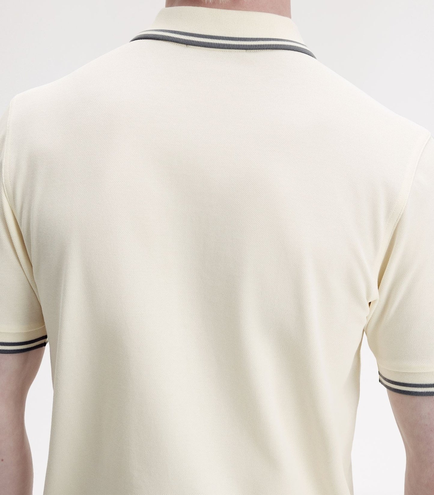 FRED PERRY TWIN TIPPED PIQUE POLO SHIRT ECRU/STOCKPORT BLUE RRP £80 BNWT