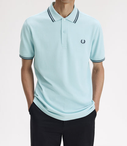 FRED PERRY TWIN TIPPED PIQUE POLO SHIRT BALLBOY BLUE/DARK AIR 3XL RRP £80 BNWT