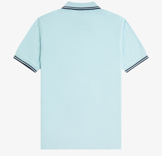 FRED PERRY TWIN TIPPED PIQUE POLO SHIRT BALLBOY BLUE/DARK AIR 3XL RRP £80 BNWT