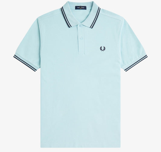 FRED PERRY TWIN TIPPED PIQUE POLO SHIRT BALLBOY BLUE/DARK AIR 3XL RRP £80 BNWT