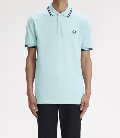 FRED PERRY TWIN TIPPED PIQUE POLO SHIRT BALLBOY BLUE/DARK AIR 3XL RRP £80 BNWT
