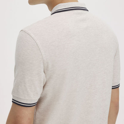 FRED PERRY TWIN TIPPED COTTON POLO SHIRT PORRIDGE MARL/ANCHOR GREY 2XL RRP £80 BNWT