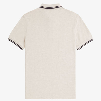 FRED PERRY TWIN TIPPED COTTON POLO SHIRT PORRIDGE MARL/ANCHOR GREY 2XL RRP £80 BNWT