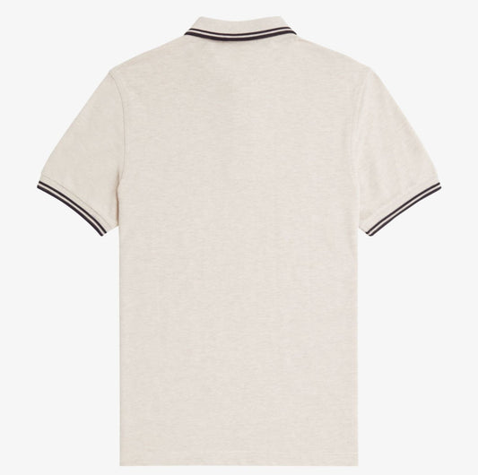 FRED PERRY TWIN TIPPED COTTON POLO SHIRT PORRIDGE MARL/ANCHOR GREY 2XL RRP £80 BNWT