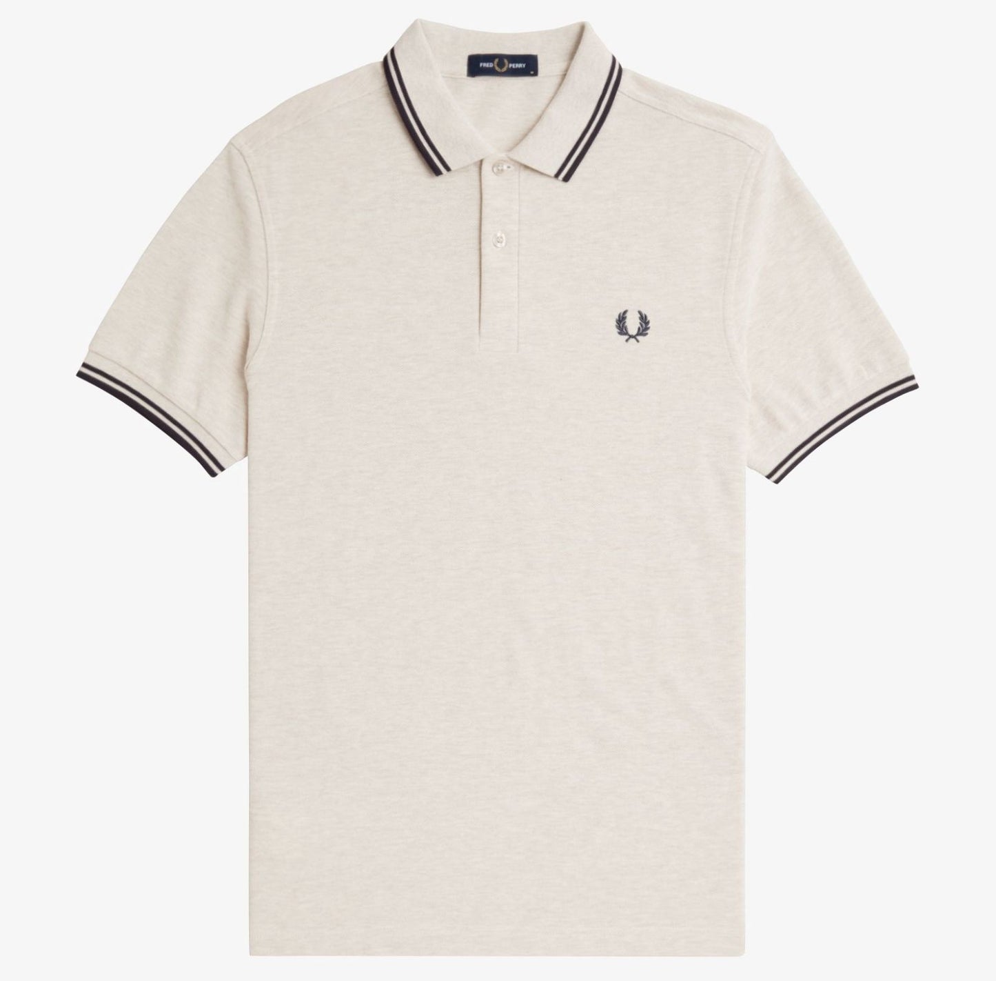 FRED PERRY TWIN TIPPED COTTON POLO SHIRT PORRIDGE MARL/ANCHOR GREY 2XL RRP £80 BNWT