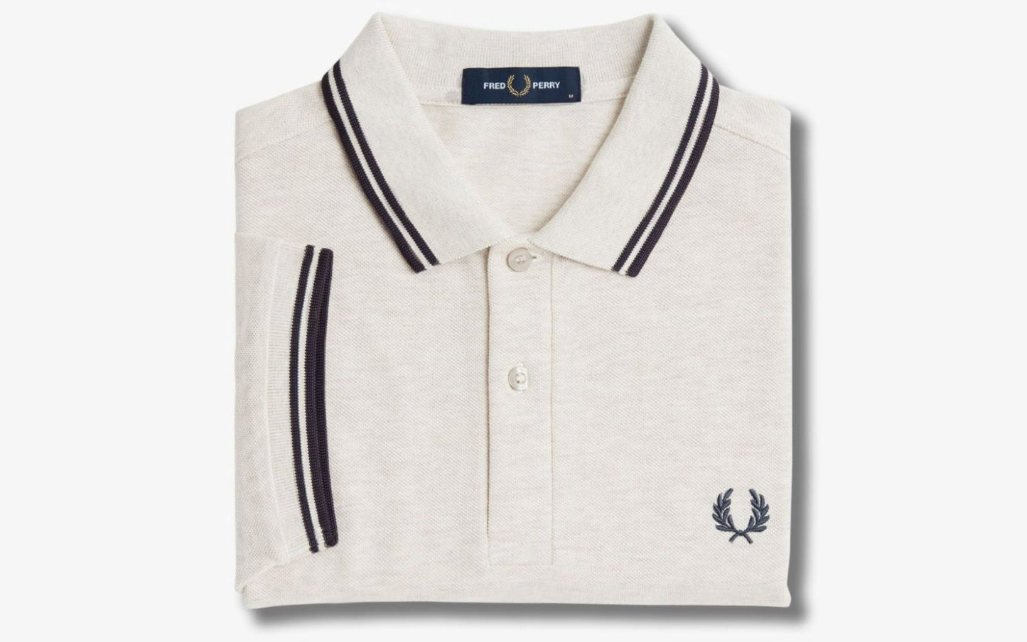 FRED PERRY TWIN TIPPED COTTON POLO SHIRT PORRIDGE MARL/ANCHOR GREY 2XL RRP £80 BNWT