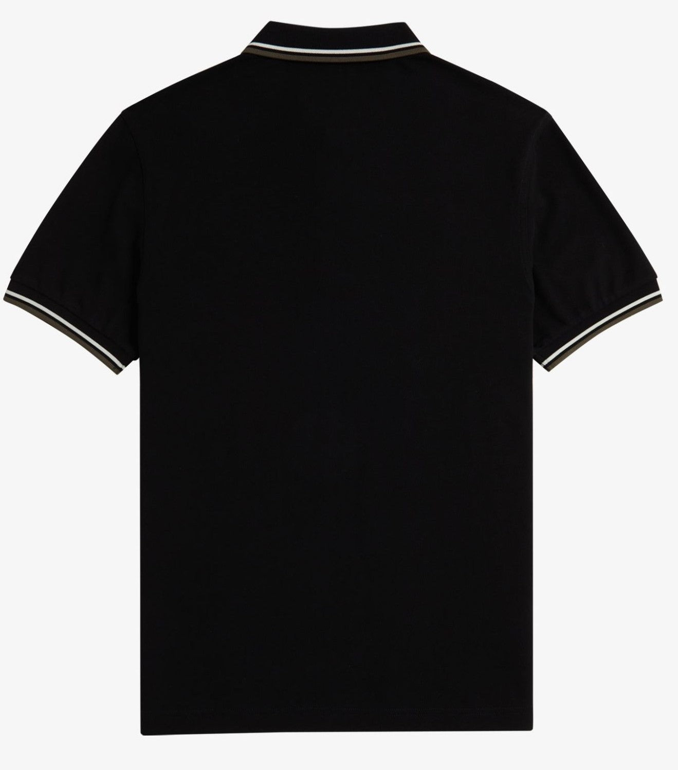 FRED PERRY TWIN TIPPED PIQUE COTTON POLO SHIRT BLACK/ECRU/GREEN M RRP £80 BNWT