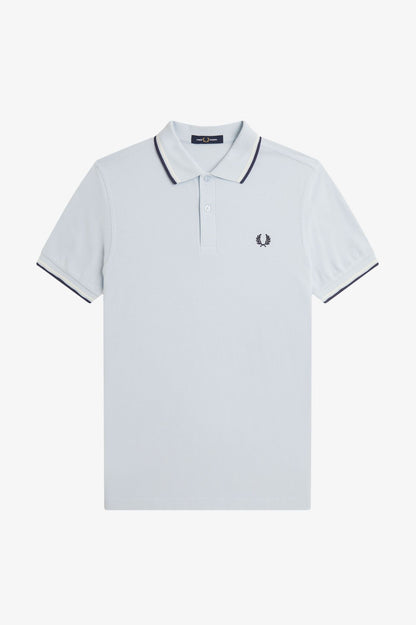 FRED PERRY TWIN TIPPED PIQUE COTTON POLO SHIRT ICE BLUE 3XL RRP £80 BNWT
