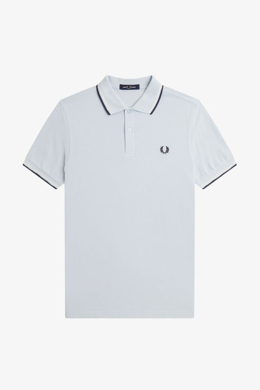 FRED PERRY TWIN TIPPED PIQUE COTTON POLO SHIRT ICE BLUE 3XL RRP £80 BNWT