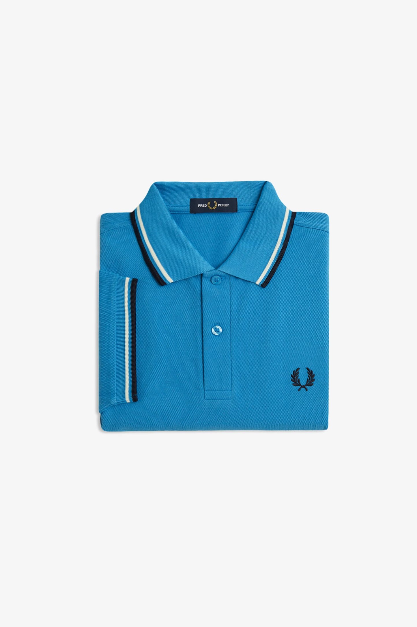 FRED PERRY TWIN TIPPED PIQUE COTTON POLO SHIRT ECRU BLUE 3XL RRP £80 BNWT