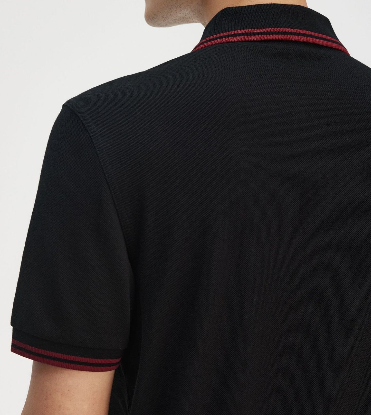 FRED PERRY TWIN TIPPED PIQUE COTTON POLO SHIRT BLACK/BURNT RED 2XL RRP £80 BNWT