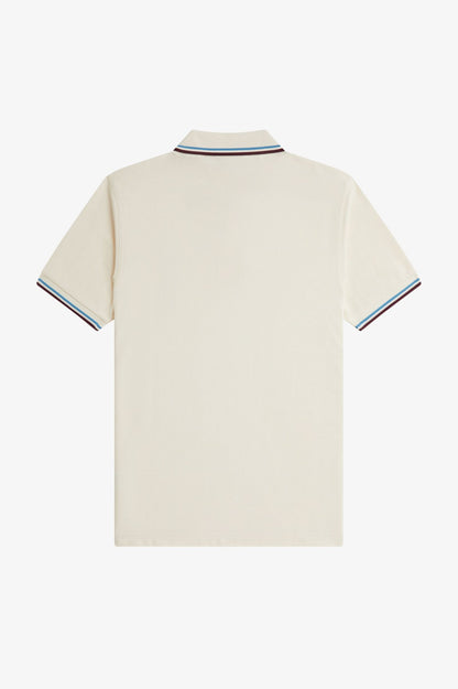 FRED PERRY TWIN TIPPED PIQUE COTTON POLO SHIRT ECRU 2XL RRP £80 BNWT