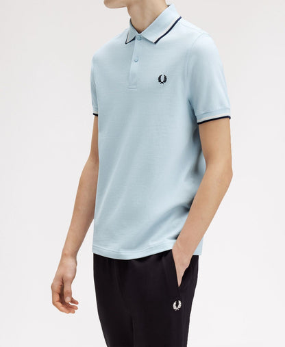 FRED PERRY TWIN TIPPED PIQUE COTTON POLO SHIRT LIGHT ICE BLUE 3XL RRP £80 BNWT