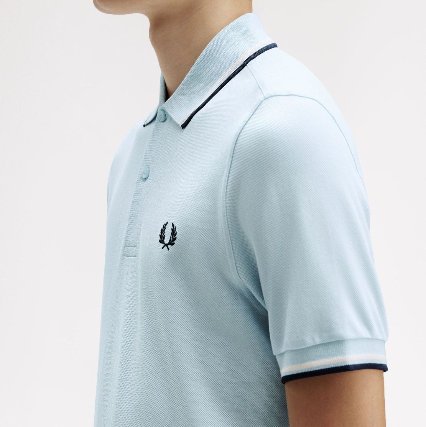 FRED PERRY TWIN TIPPED PIQUE COTTON POLO SHIRT LIGHT ICE BLUE 3XL RRP £80 BNWT