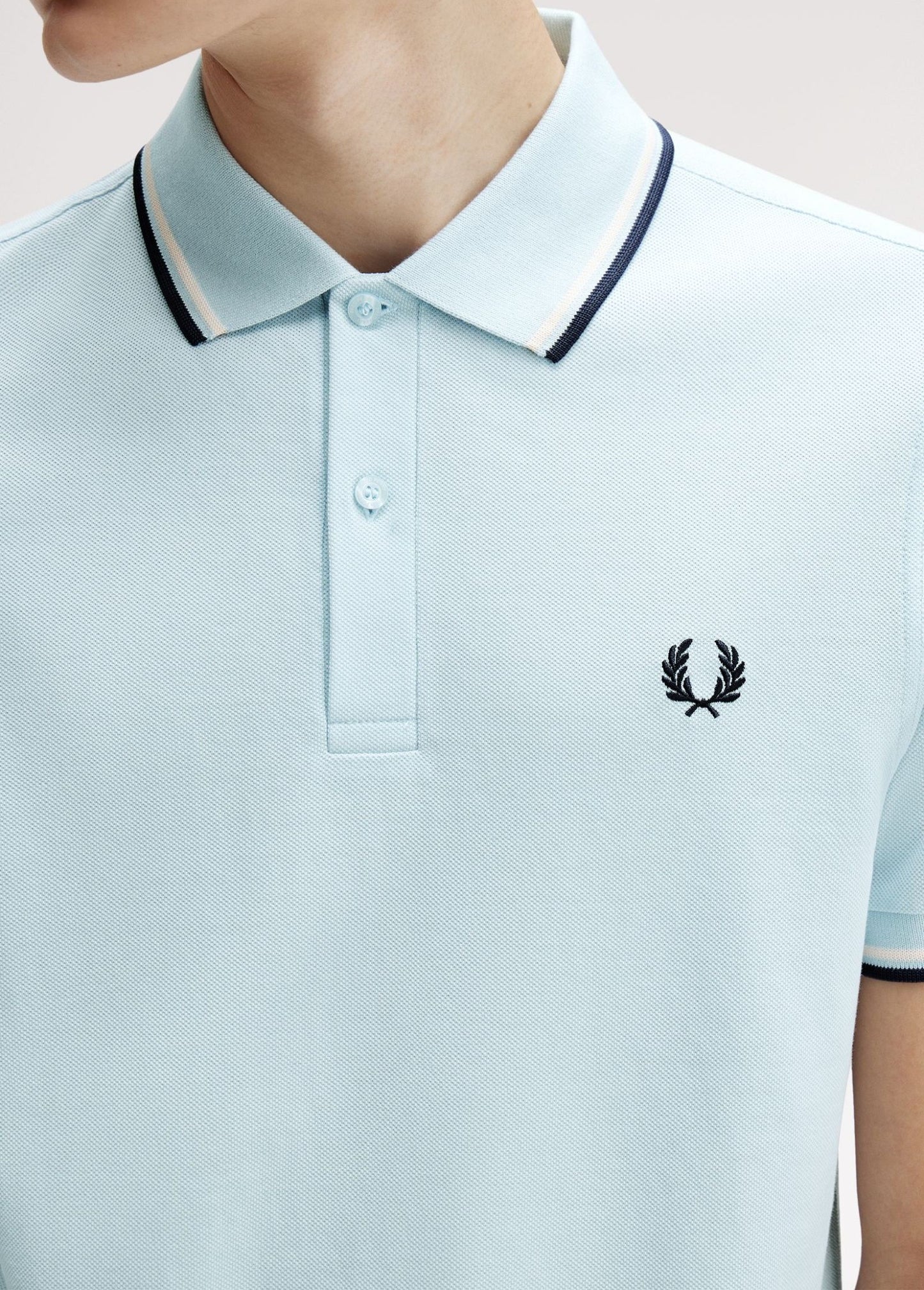 FRED PERRY TWIN TIPPED PIQUE COTTON POLO SHIRT LIGHT ICE BLUE 3XL RRP £80 BNWT