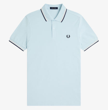 FRED PERRY TWIN TIPPED PIQUE COTTON POLO SHIRT LIGHT ICE BLUE 3XL RRP £80 BNWT
