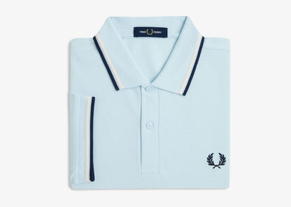 FRED PERRY TWIN TIPPED PIQUE COTTON POLO SHIRT LIGHT ICE BLUE 3XL RRP £80 BNWT